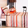 Lenzuola Sopra + Federe - su Misura - Raso TC300 Extra Fine di Puro Cotone - Stripe
